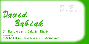 david babiak business card