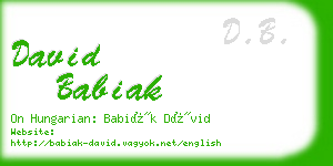 david babiak business card